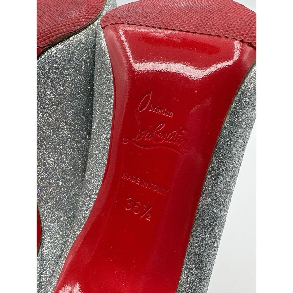 Christian Louboutin Sparkling Silver Heels - Picture 11 of 16